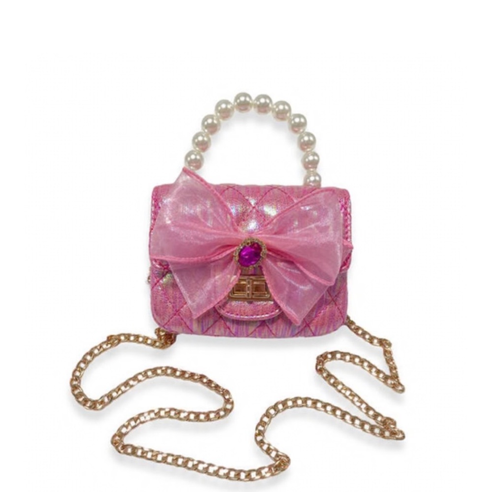 Elegant Doe a Deer Pink Handbag with Pearl Handle for Girls